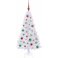 vidaXL Sapin de Noël artificiel avec 150 LED Blanc 120 cm PVC et Acier