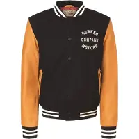Rokker College, veste en textile ,Bleu Foncé/Marron Clair ,XL