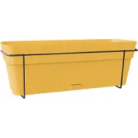 Stefanplast - Table de balcon ETHICA - 9 litres - 50 x 18 x 17 cm - Jaune moutarde