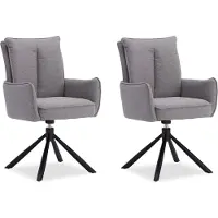 Homestyle4u Chaise de Salle à Manger Lot de 2 Moderne Tissu Gris Design Chaises de Cuisine Chaises pas Cher Fauteuils Rembourrée