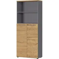 Germania Classeur Osmond 80cm à 2 portes & 2 niches - chêne/graphite