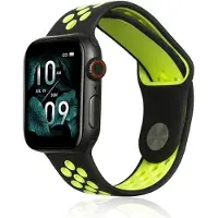 Noname pasek Apple Watch Sport Silicone 42444549mm czarno-limonkowy blacklime (Silicone), Sangles de montre, Multicolore, Noir
