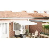 vidaXL , store enroulable blanc, 350 x 250 cm, polyester et métal