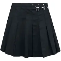 Banned Jupe courte Gothic de - Jupe Plissée Avec Anneaux - XS - M - pour Femme - noir - Taille XS