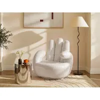 Vente-unique Fauteuil Main Pivotant Catchy En Simili - Blanc