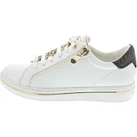 Marco Tozzi Baskets basses beige / brun foncé / blanc