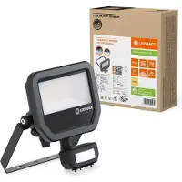 Ledvance LED Floodlight noir IP65 17W 2200lm blanc chaud 3000K détecteur de mouvement
