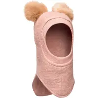 Huttelihut Cagoule - Laine/Coton - 2 Couches - BIG Bear - Rose M - - 1-2 ans (80-92) - Cagoule - Double