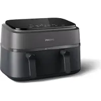 Philips Airfryer 9L Dual Basket, RapidAir, Digital, noir (NA350/03)