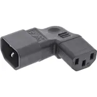 InLine Adaptateur de secteur IEC 60320 C14 / C13, G/D anguleux, 3 broches pour appareils froids