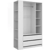 Vicco Armoire Elmo Blanc 50x200cm Lot de 2, Model 61360