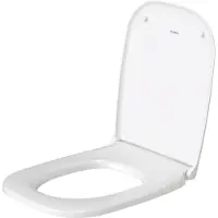 Duravit Siège de WC D-Code avec fermeture automatique, charnières en acier inoxydable, blanc