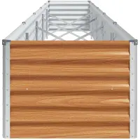 vidaXL Lit surélevé brun clair 485 x 50 x 36 cm Acier galvanisé
