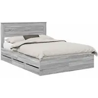 vidaXL Cadre de lit gris Sonoma 150 x 200 cm Bois d'ingénierie