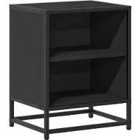 vidaXL Table de chevet noir 40x31x50 cm bois d'ingénierie et métal