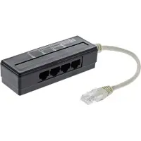 InLine Répartiteur de port téléphonique quadruple, RJ45 mâle à 4x RJ45 femelle, 0,15m