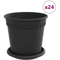 vidaXL Pots de plantes 24 pcs Noir Ø 17 x 14 cm Plastique