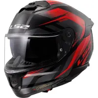 LS2 FF808 Stream II Fury Helm, schwarz/rot, XL (61/62)