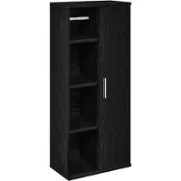 vidaXL Armoire de salle de bain avec porte-rouleau noir 39x22x90 cm