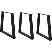 vidaXL Pieds de table de salle à manger en V 3 pièces noir 80x(72-73,3) cm acier