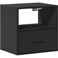 vidaXL Table de chevet murale noir 40x31x39,5 cm