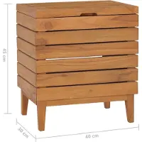 vidaXL Panier ¿¿ linge 40x30x45 cm Bois de teck massif
