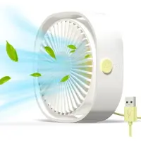 OEM VHV - Ventilateur de table - Mini ventilateur USB - Ventilateur de bureau silencieux, 3 vitesses, réglable à 360°, idéal pour le bureau, la chambre, le travail à domicile et les voyages