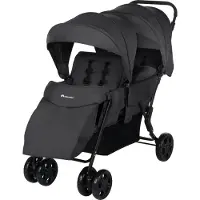 Bebeconfort Poussette jumeaux Teamy, poussette fratrie Kompatker, utilisable de la naissance à environ 4 ans, 0-22 kg, Mineral Graphite