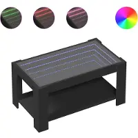 vidaXL Table basse LED noire 93x53x45 cm Bois composite