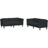 vidaXL Ensemble de canapés 2 pièces noir velours