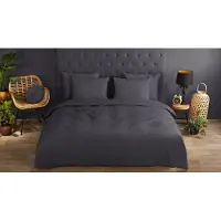 Bonjour Housse de couette Uni 140x200/220 cm Anthracite