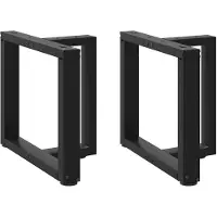 vidaXL Pieds de table basse en T 2 pcs. noir 50x25x(42-43) cm acier