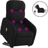 vidaXL Fauteuil de massage électrique releveur Noir Tissu
