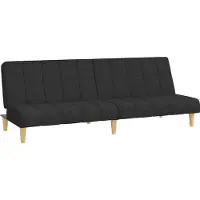 vidaXL Canapé-lit à 2 places noir tissu