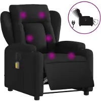 vidaXL Fauteuil de massage électrique noir tissu