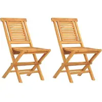 vidaXL Chaises de jardin 2 pcs. Pliable 47x63x90 cm bois massif teck