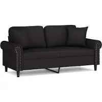 vidaXL Canapé 2 places avec oreillers décoratifs noir 140 cm velours