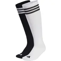Adidas Chaussettes de sport '3 Stripes Knee 2 Pair Pack' noir / blanc