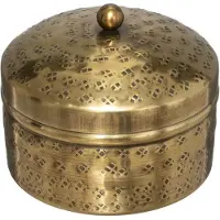 Aptel Lot de 2 Boîtes Déco en Métal "Oasis" 13cm Or