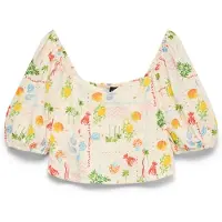 Vero Moda Chemisier 'VMElena' beige clair / bleu clair / citron / vert