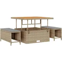 vidaXL Ensemble de canapés de jardin , 8 pièces, beige, en polyrotin