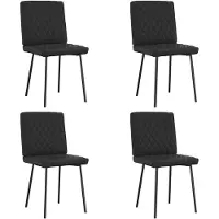 vidaXL Chaise de salle à manger 4 pcs. noir similicuir