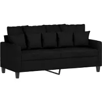 vidaXL Canapé 2 places noir 140 cm Tissu