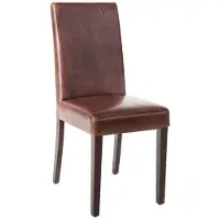 Bolero Chaise dossier haut en simili cuir marron foncé patiné x2