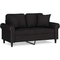 vidaXL Canapé 2 places avec oreillers décoratifs noir 120 cm velours