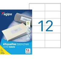 Agipa Étiquettes universelles, 105 x 48 mm, blanches, rectangulaires