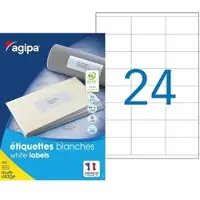 Agipa Étiquettes universelles, 70 x 35 mm, blanches, rectangulaires