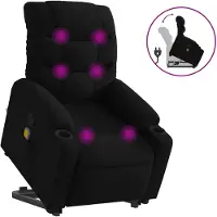 vidaXL Fauteuil de massage avec releveur Noir Tissu