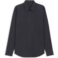 BOSS Chemise Regular en popeline de coton avec logo brodé