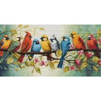 Luca S kit de point de croix compté "Le chant des oiseaux", 43x22cm
